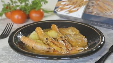 Suquet di spigola con scampi