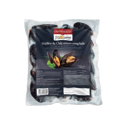Mejillón de Chile entero cocido en su propio jugo