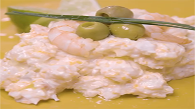 Ensaladilla de gambones y merluza