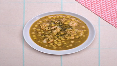 Chickpeas with Argentine red shrimps