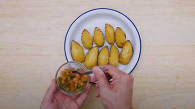 Deep-fried breaded mussels