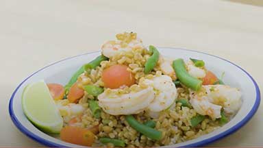 Insalata di farro e gambero argentino