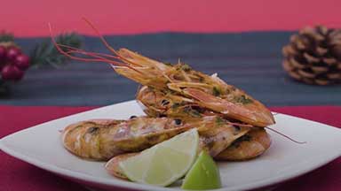 Argentine Red Shrimp baked with soy and ginger