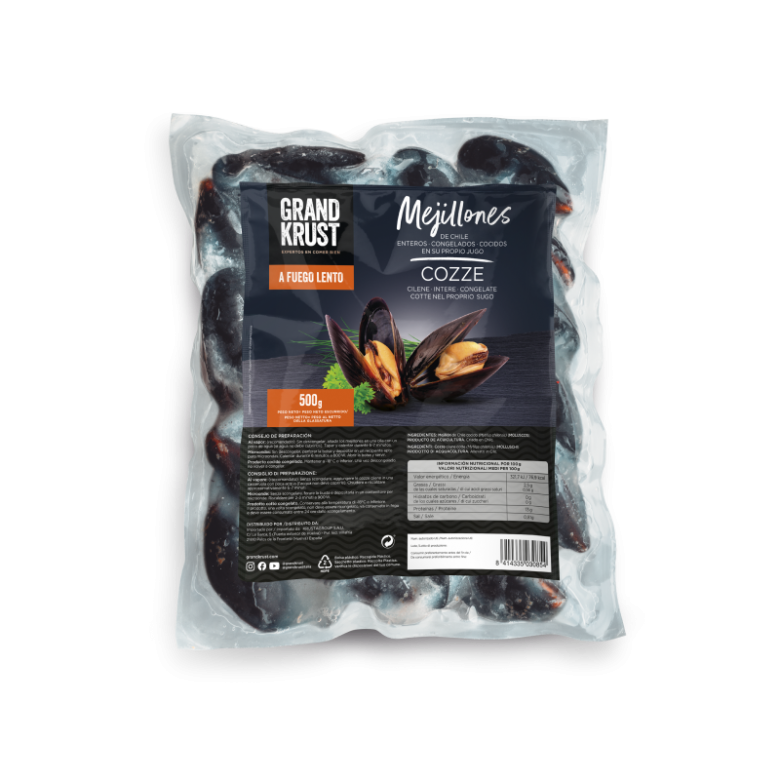 Frozen cooked mussels